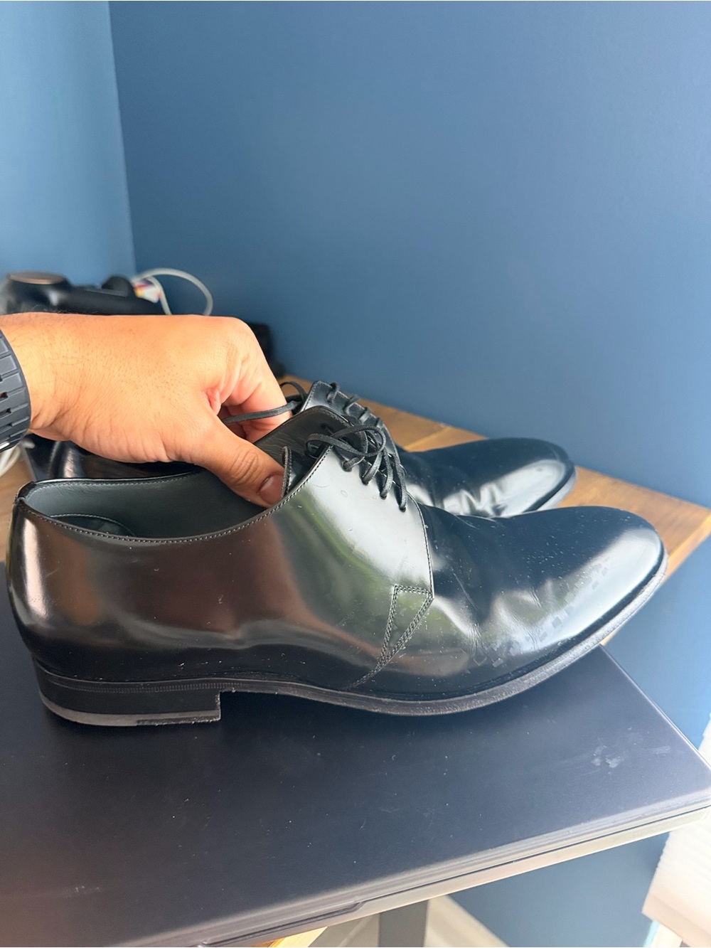 Dior Patent Black Leather Derby Shoes